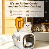 Portable Plastic Pet Carrier for Cats and Small Dogs Up to 16 lb
