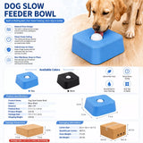 Pet Slow Feeder Bowl with Lick Ball and Water Dish