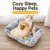 Rectangular Padded Pet Bed for Dogs and Cats