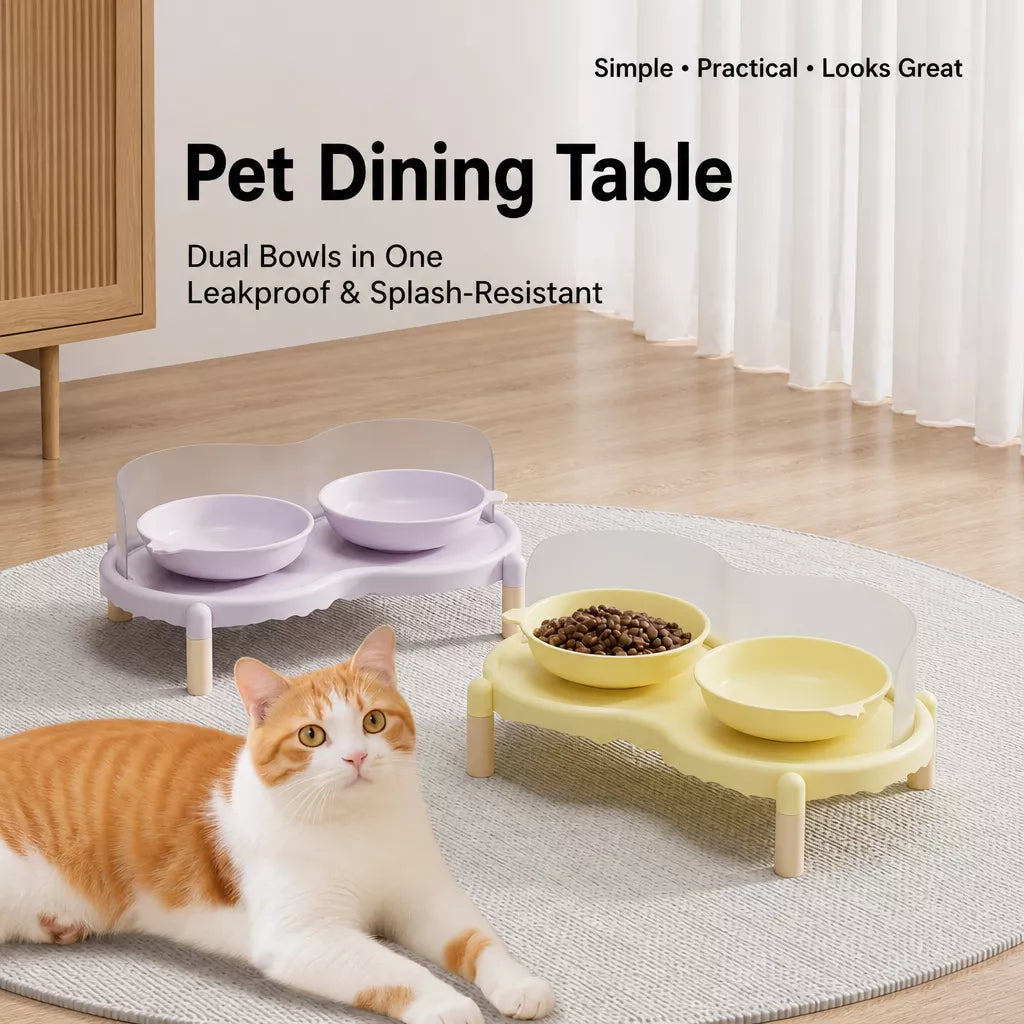 Elevated Ceramic Pet Bowl Stand for Cats and Dogs