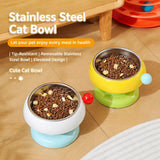 Pet Food & Water Bowl with Low-Profile Non-Slip Base