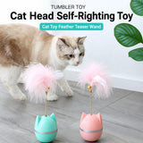 Cat Wobble Toy with Feather and Bell