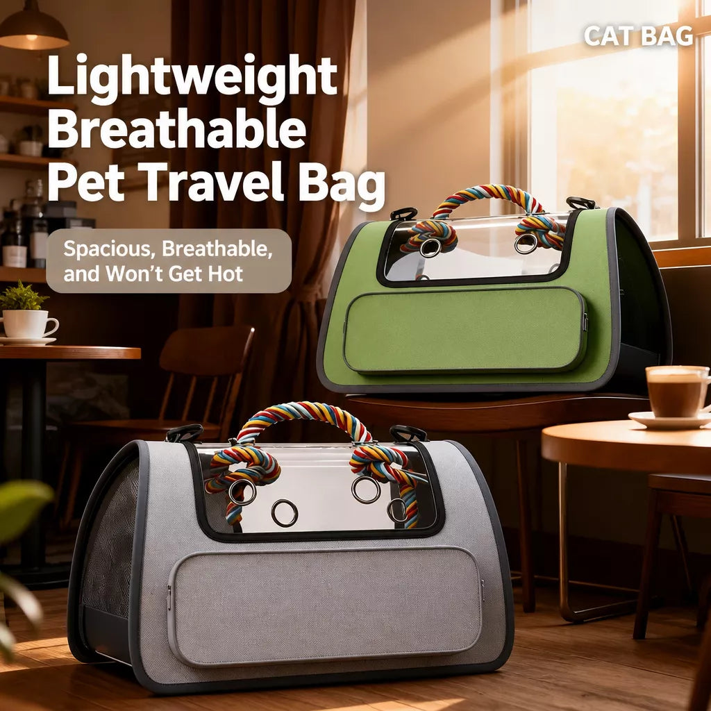 Breathable Pet Carrier Backpack with Handheld Carry Option
