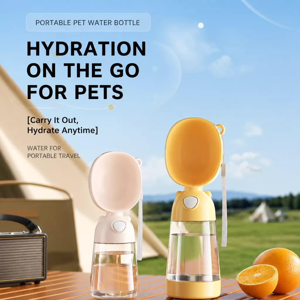 Portable Dog Water Bottle with Built-In Drinking Cup for Walks