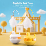 Interactive Wobble Cat Toy with Feather Teaser