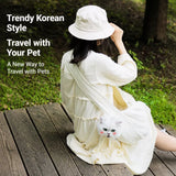 Front-Carry Canvas Cat Carrier Backpack for Walks and Travel