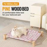 Wood-Frame Cot-Style Pet Bed with Polyester Cover