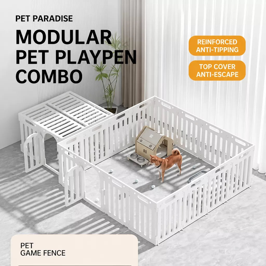 Plastic Modular Indoor Dog Playpen with Door