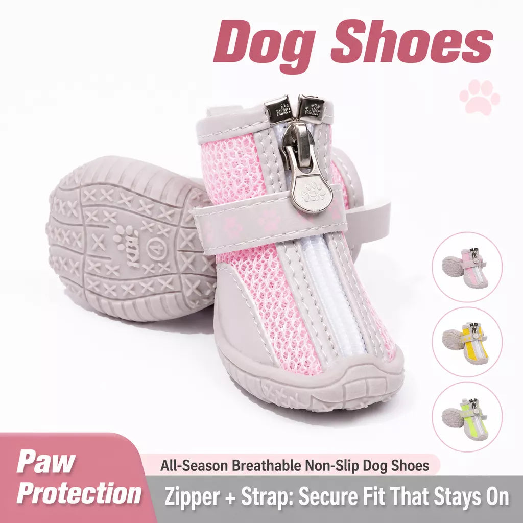 Oxford Cloth Small Dog Shoes with Zipper Closure