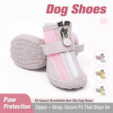 Oxford Cloth Small Dog Shoes with Zipper Closure