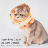 Adjustable Cat & Dog Cone Collar with Maneki-Neko Print