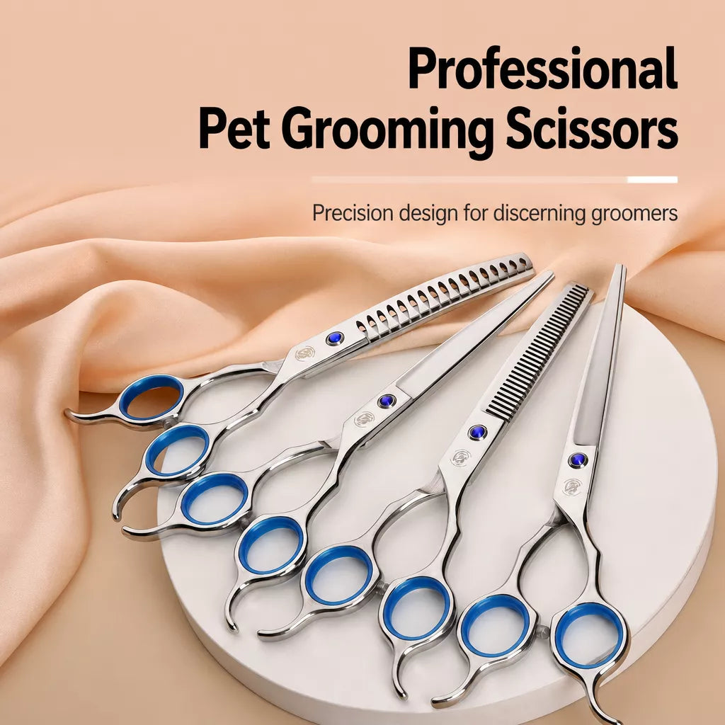 Pet Grooming Shears Set with Storage Case