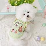 Lightweight Cotton Dog Tank Top with Ruffle Trim