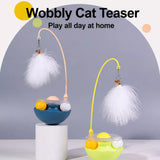 Wobble Cat Toy with Feather Accessory