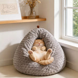 Enclosed Chicken-Shaped Cat Bed with Plush Interior