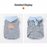 Striped Polo-Style Harness Vest for Small Dogs