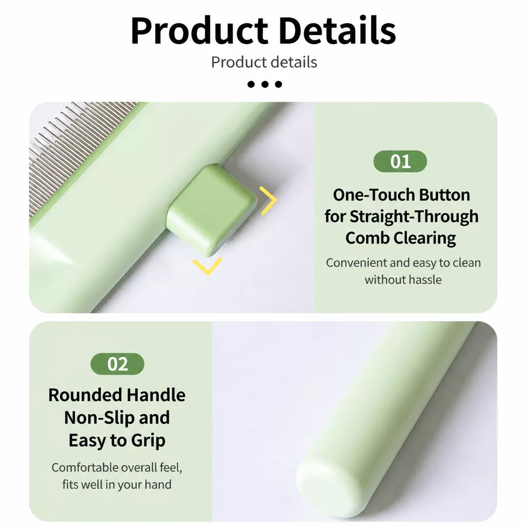 Self-Cleaning Deshedding Comb for Cats & Dogs