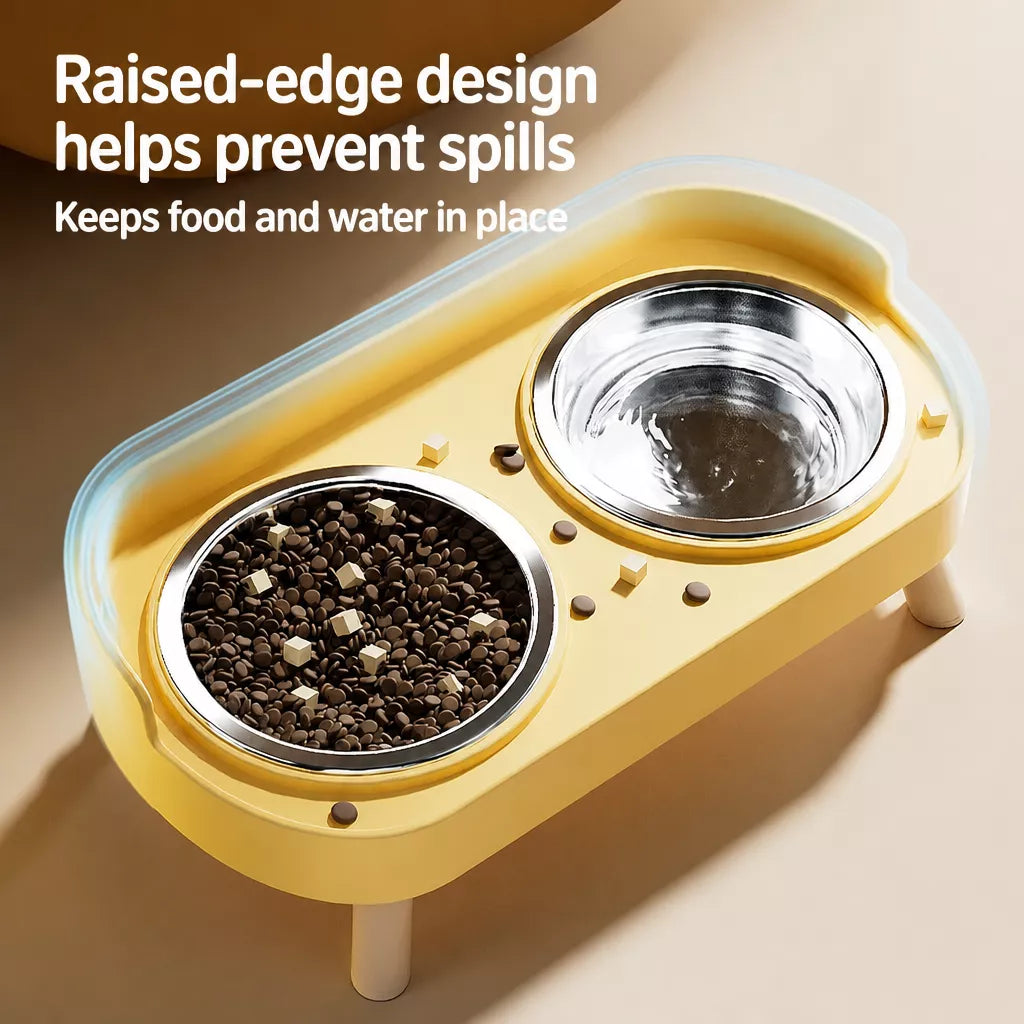 Stainless Steel Dog Bowl with Plastic Stand for Small Dogs