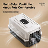 Pet Airline Travel Carrier with Hanging Bowl for Cats and Small Dogs