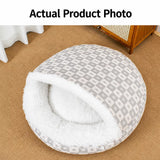 Enclosed Plush Pet Bed for Cats and Small Dogs