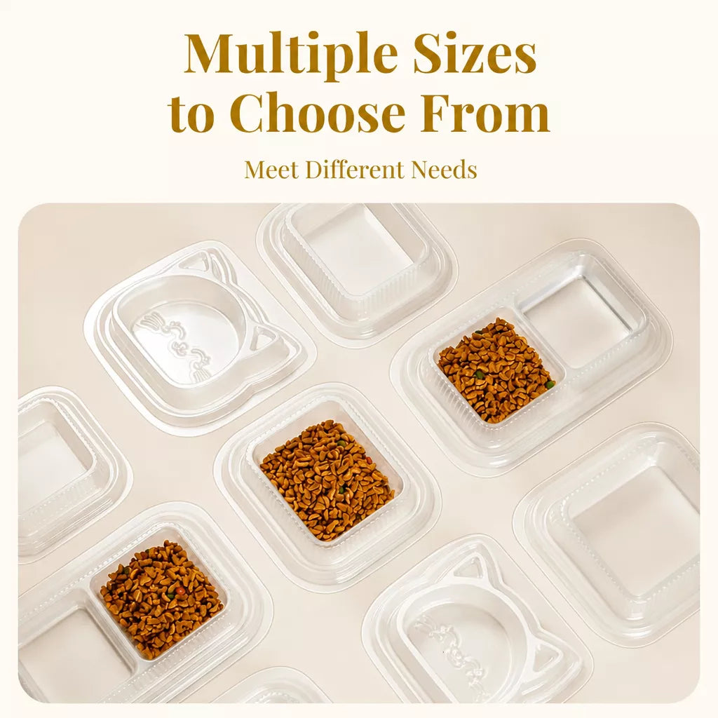 Disposable Cat Bowls for Food and Water, Single-Use Feeding Dishes