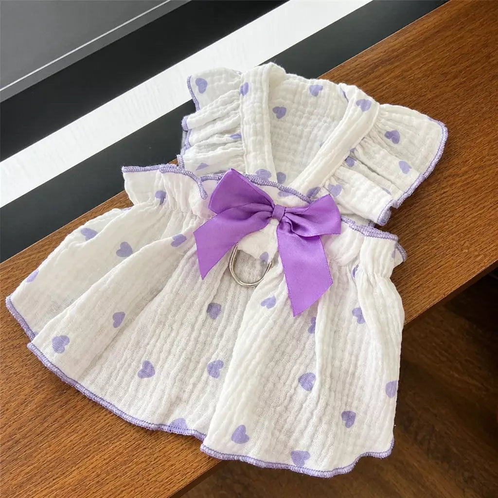 Lightweight Cotton Pet Dress for Small Dogs and Cats