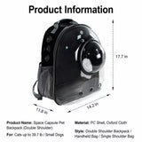 Cat Backpack Carrier with Panoramic Window and Side Vents