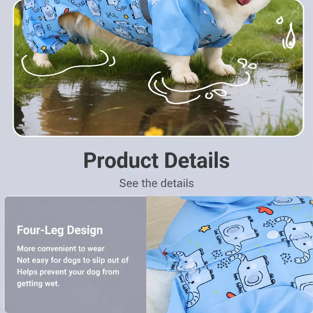 Full-Coverage Four-Leg Dog Raincoat