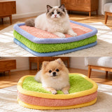 Colorful Plush Pet Bed for Dogs and Cats