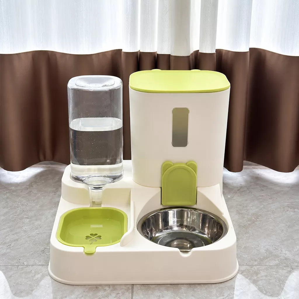 Two-Bowl Pet Feeding Set for Cats and Dogs