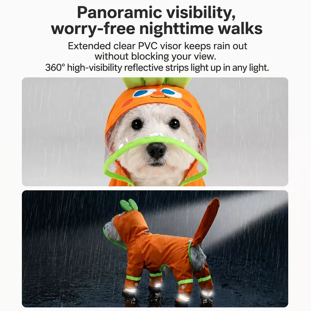 Four-Leg Raincoat for Small Dogs