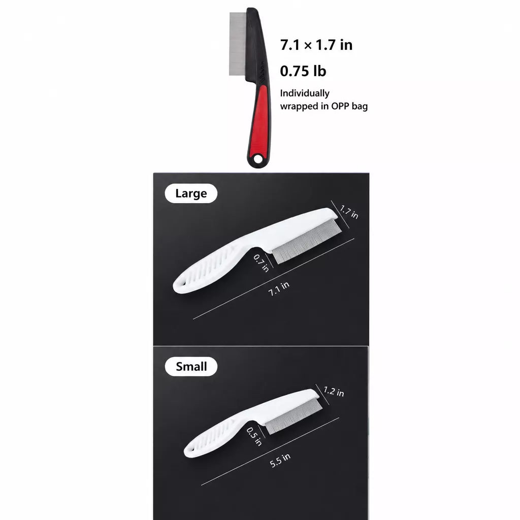 Fine-Tooth Flea Comb for Cats and Dogs