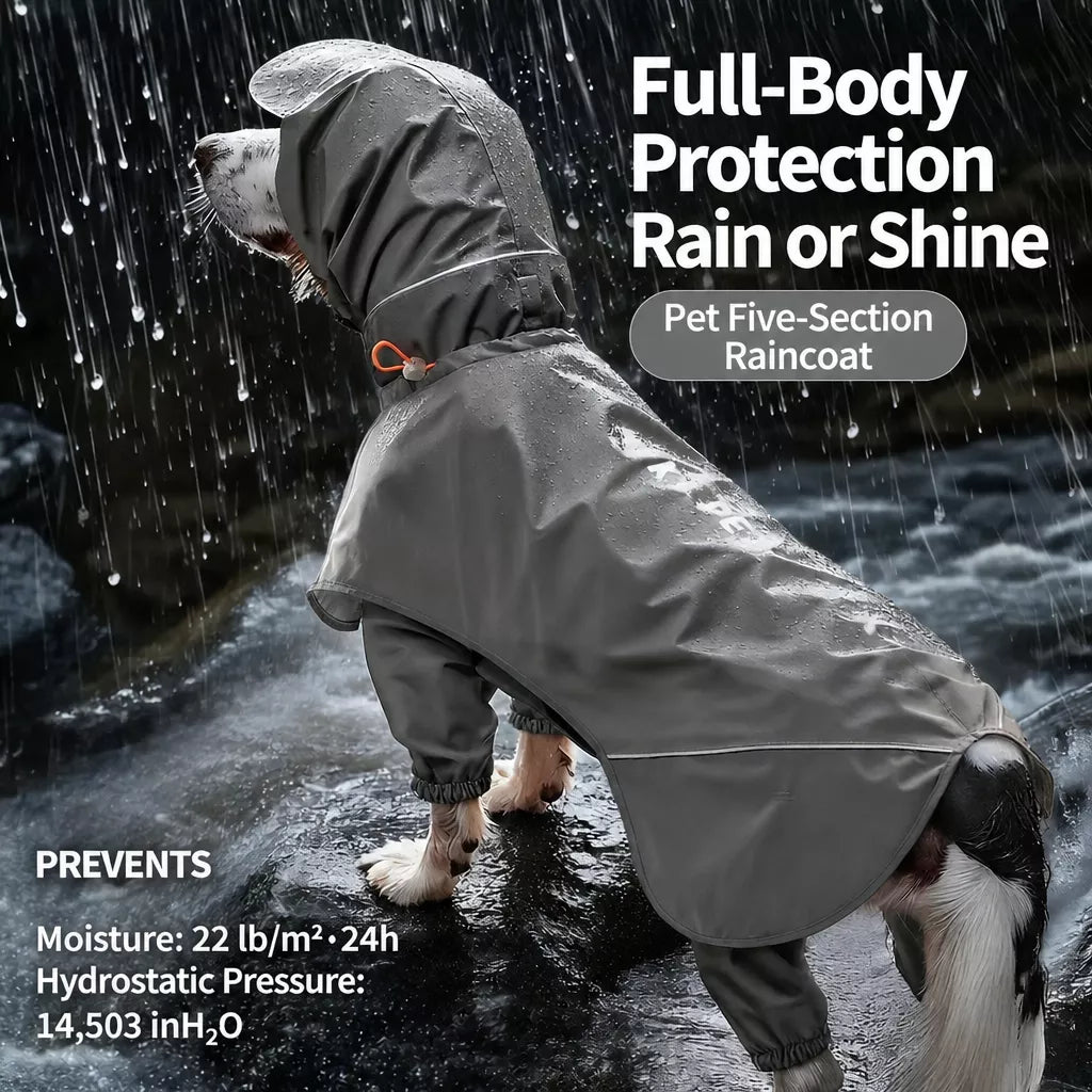 Four-Leg Rain Jacket for Medium to Large Dogs