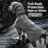 Four-Leg Rain Jacket for Medium to Large Dogs