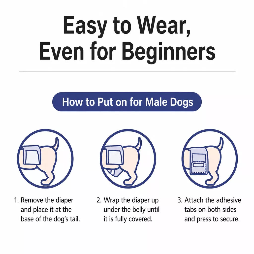 Disposable Dog Diapers for Male and Female Dogs