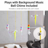 Hanging Feather Cat Teaser Toy with Elastic Cord