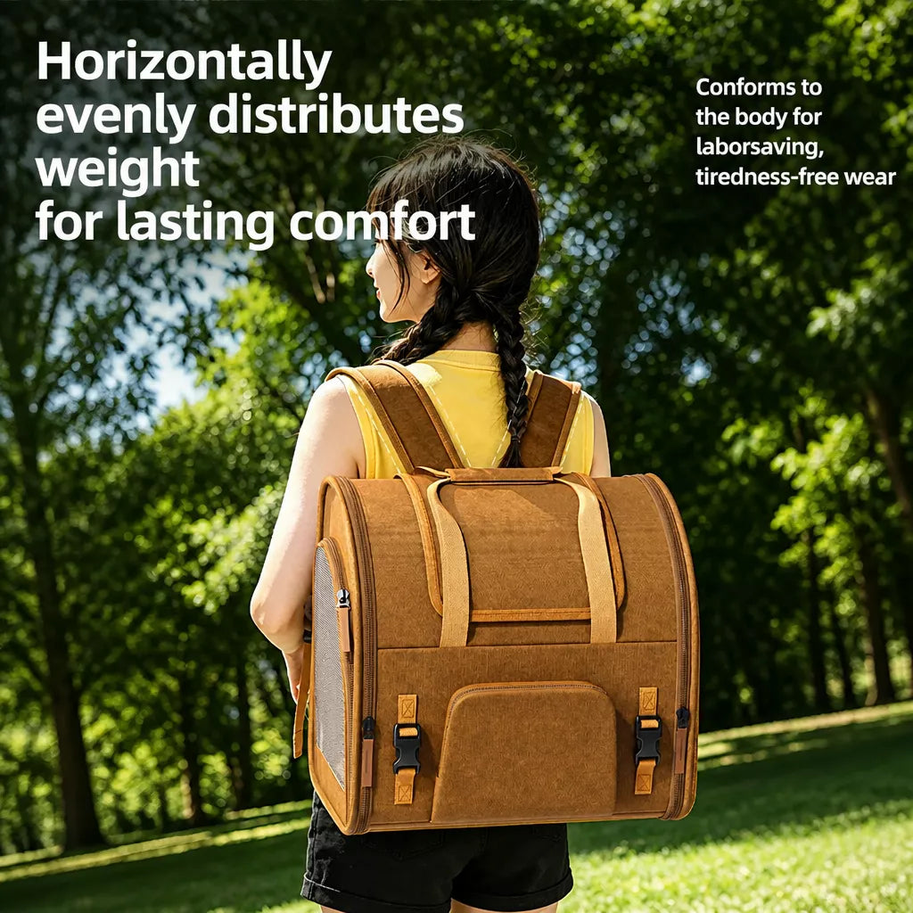 Expandable Cat Carrier Backpack with Ventilation