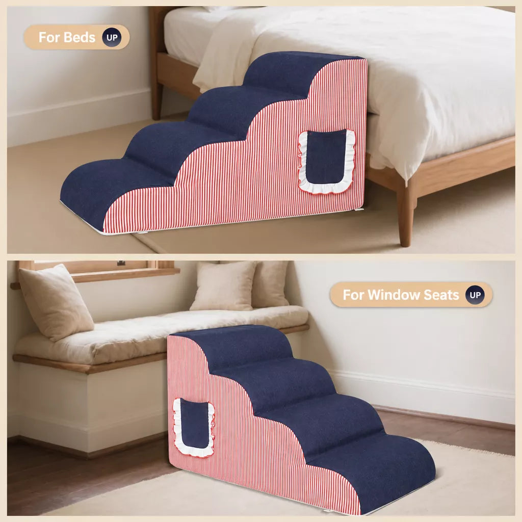 Pet Stairs for Small Dogs with Removable, Washable Design