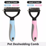 Double-Sided Dematting & Deshedding Brush for Dogs and Cats