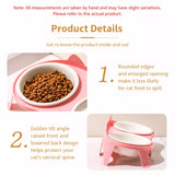 Elevated Double-Bowl Ceramic Cat Feeding Set