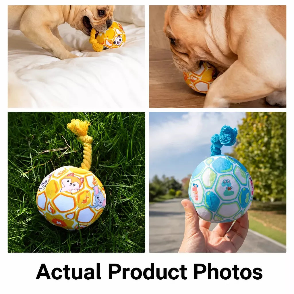 Unicorn Plush Squeaky Ball Toy for Small Dogs, 3.9-Inch