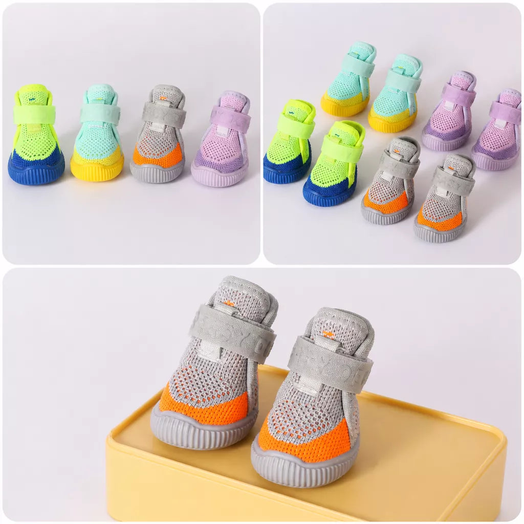 Nylon Knit Dog Shoes with Hook-and-Loop Closures