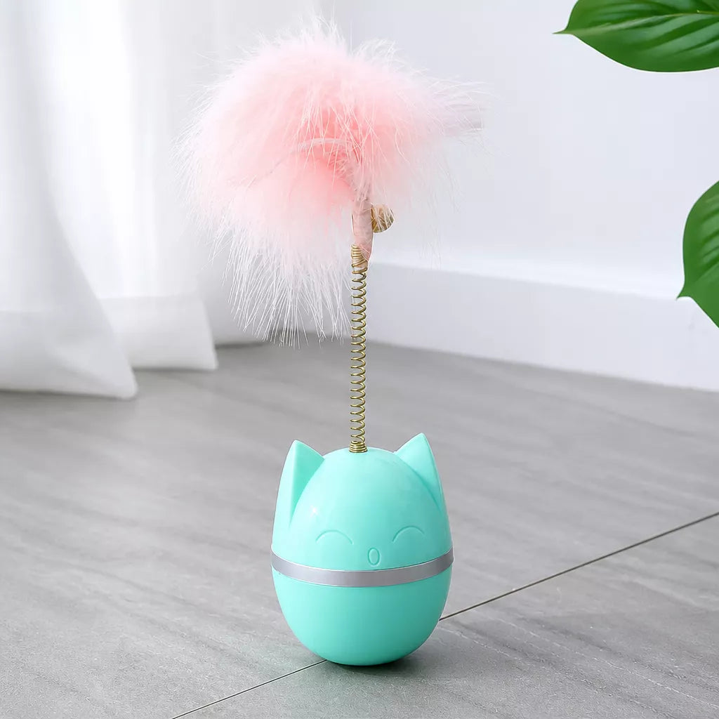 Cat Wobble Toy with Feather and Bell