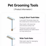 Long- and Short-Tooth Pet Rake Comb for Dogs and Cats