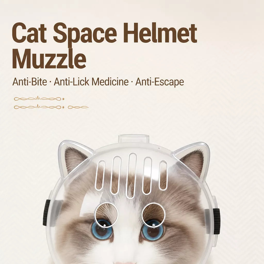 Plastic Recovery Cone for Cats During Grooming and Care