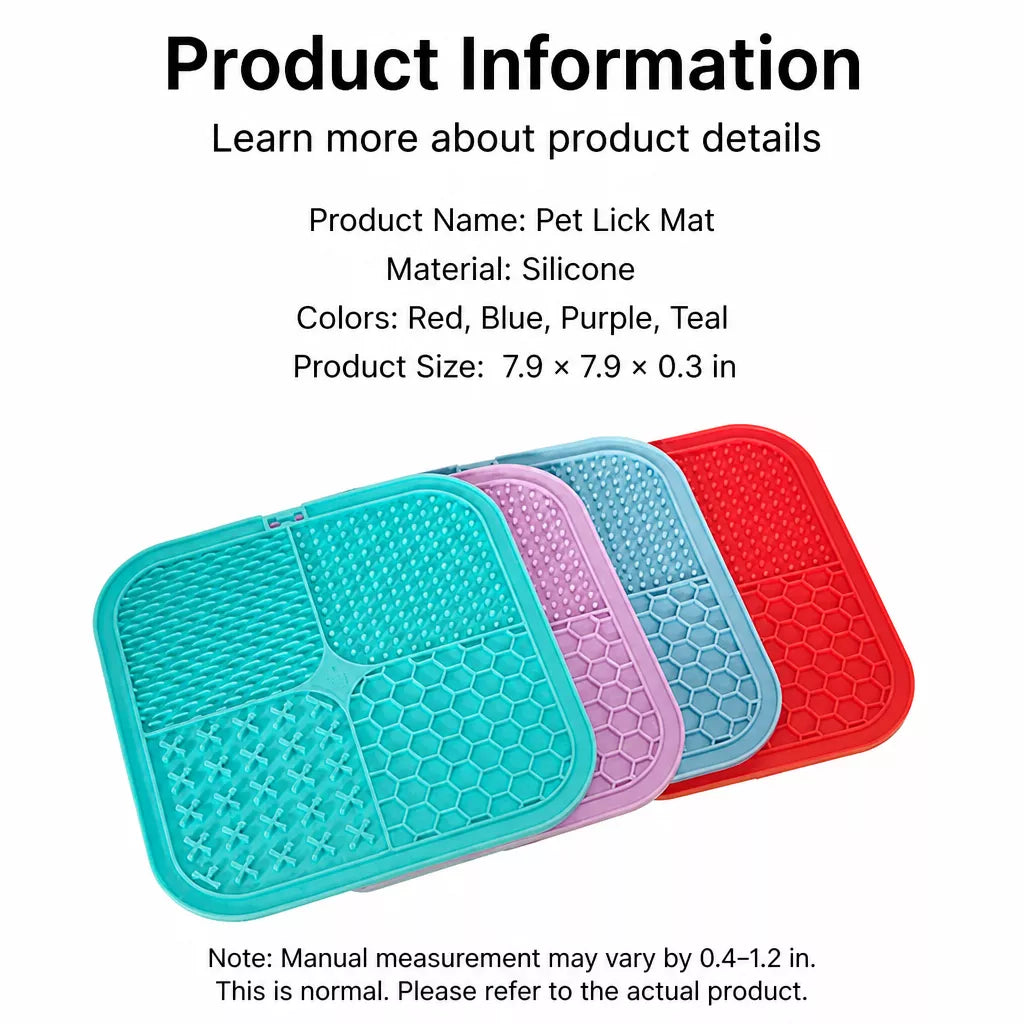 Silicone Slow Feeder Lick Mat for Dogs & Cats