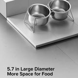 Stainless Steel Double Pet Bowls with Elevated Stand