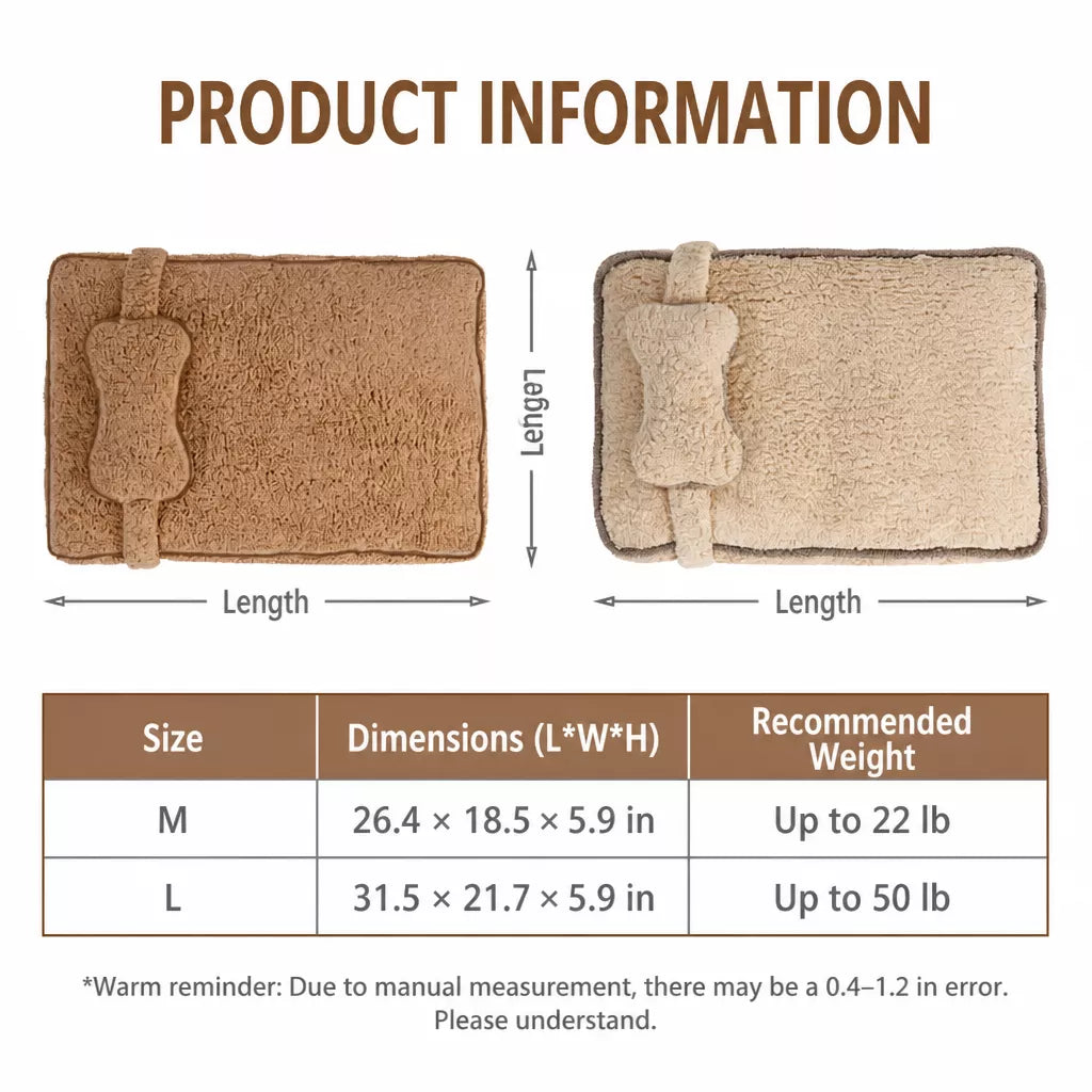 Plush Washable Pet Bed Mat