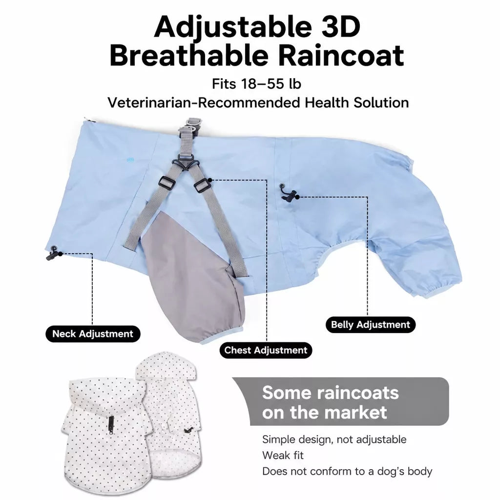 Four-Legged Waterproof Dog Raincoat