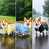 Waterproof Four-Leg Dog Raincoat with Belly Coverage